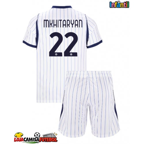 Camisa de Futebol Inter Milan Henrikh Mkhitaryan #22 Equipamento Secundário Infantil 2026-27 Manga Curta (+ Calças curtas)